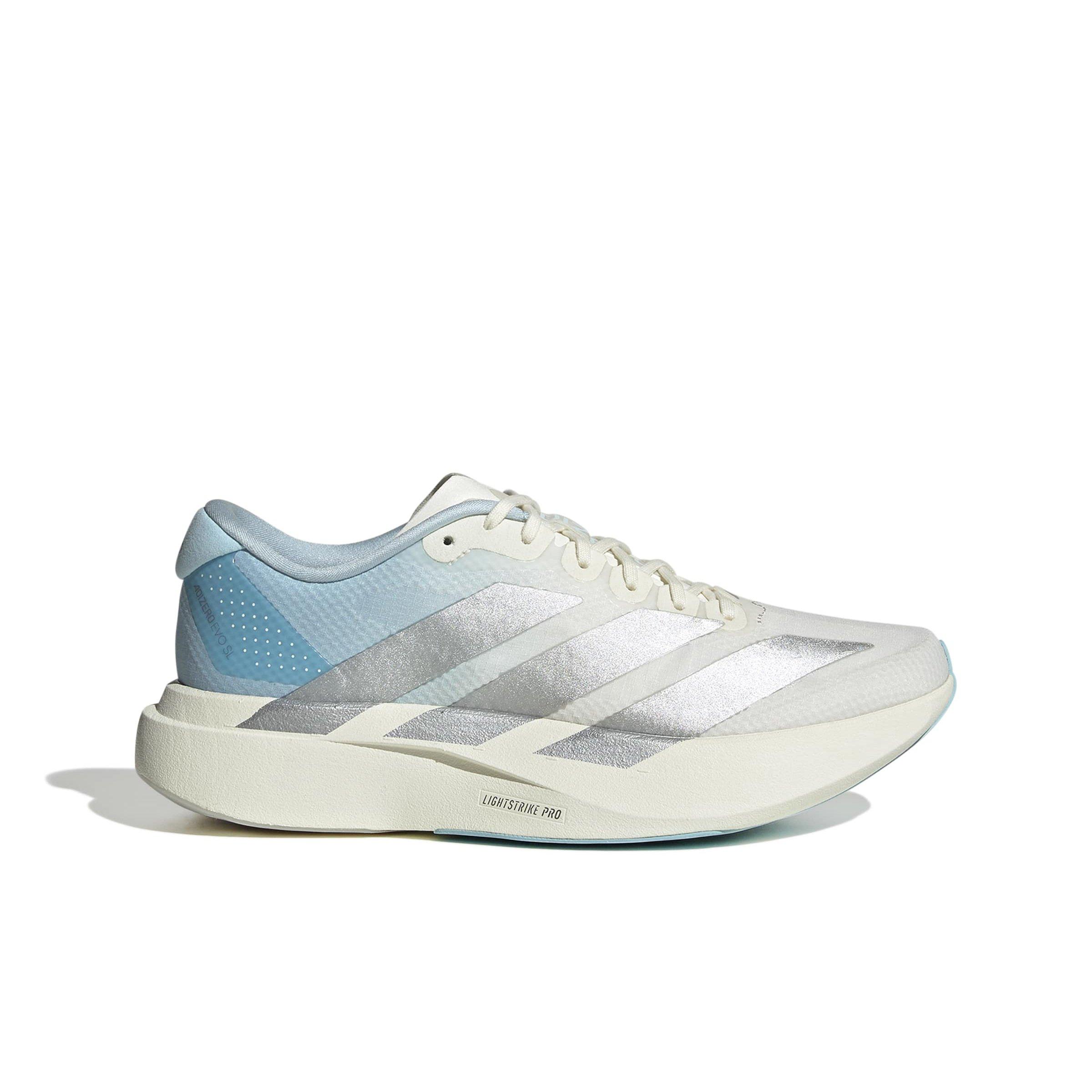 adidas Adizero EVO SL "Off White/Silver Metallic/Icey Blue" Women's Running Shoe - OFF WHITE/SILVER/BLUE